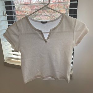 Brandy Melville White Croped Shirt